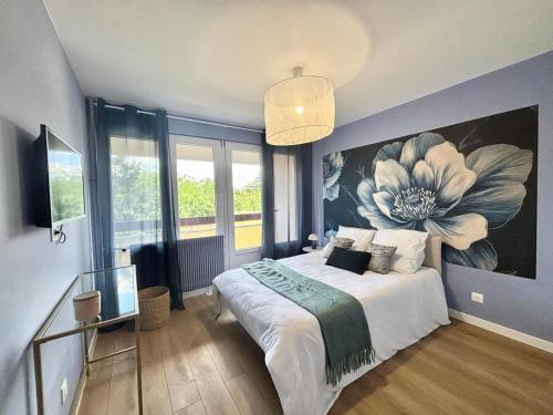 Postel nebo postele na pokoji v ubytování M121 Marquer Grand T4 moderne et chic