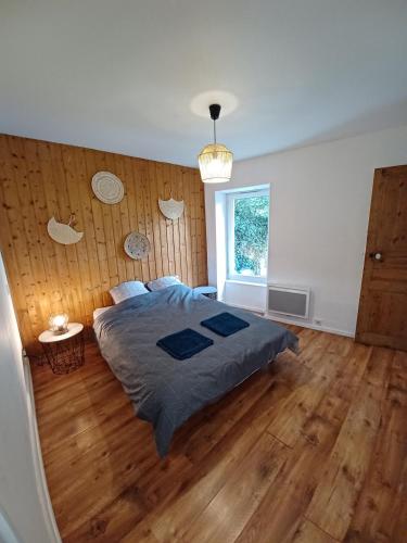 a bedroom with a large bed and a window at Appartement T2 Rodez centre in Rodez
