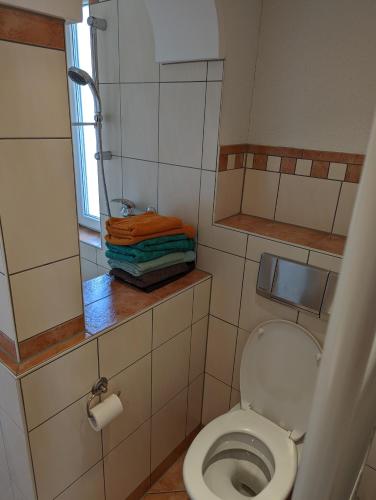 Bilik mandi di Gästehaus Stein im Thüringer Wald