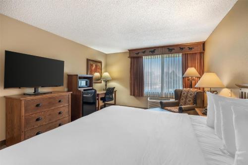 a hotel room with a bed and a television at Best Western Plus Kelly Inn & Suites in Billings
