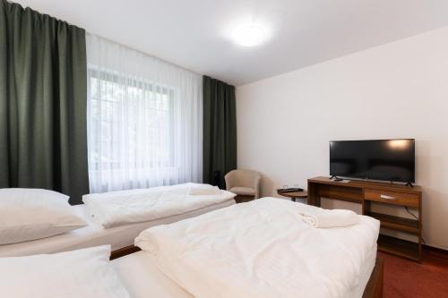 Cama o camas de una habitación en Hotel Širák