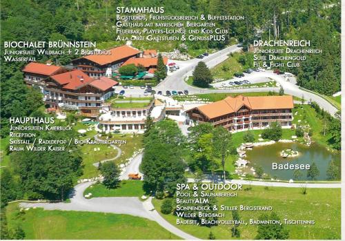 a map of a resort in the mountains at Feuriger Tatzlwurm Berghotel & Spa, BW Signature Collection in Oberaudorf