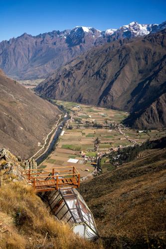 a view of a valley in a mountain at Vertical Sky Suites in Ollantaytambo