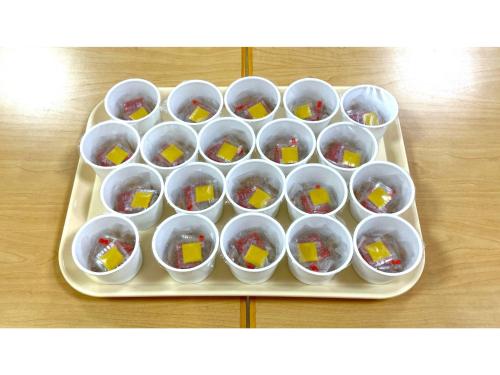 a tray filled with plastic dishes filled with colored blocks at Smile Hotel Kumagaya - Vacation STAY 90811v in Kumagaya