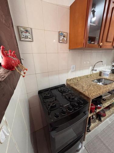 Dapur atau dapur kecil di Casa térrea em condomínio à 500m da praia do Peró