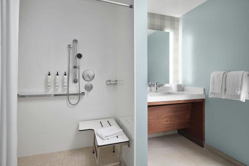 a bathroom with a sink and a mirror at TownePlace Suites by Marriott Ventura Oxnard in Oxnard