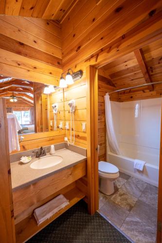 a bathroom with a sink and a toilet and a tub at Bryce Canyon Inn in Tropic