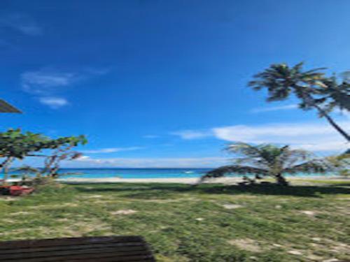 a view of a beach with palm trees and the ocean at Alisya Beach House Bara in Lemo Lemo