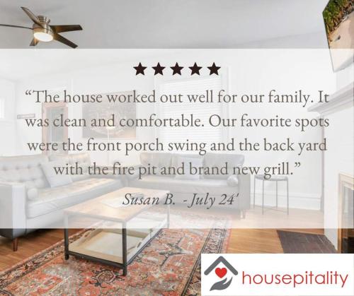 a house was clean and comfortable our favorite spots were the front porch swing at Housepitality - The Maynard Manor in Columbus