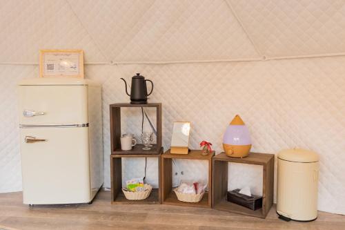 Kuchyň nebo kuchyňský kout v ubytování The Village Yufuin Onsen Glamping - Vacation STAY 18004v