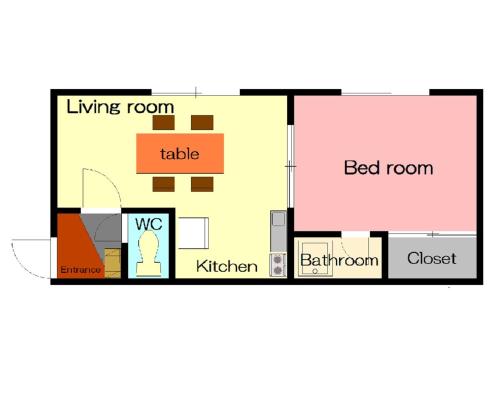 a floor plan of a house with a bed room at Ark City Asahikawa - Vacation STAY 8530 in Asahikawa