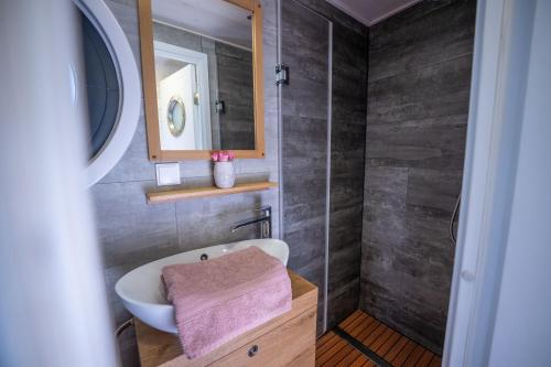 Koupelna v ubytování Hausboot Woma D13