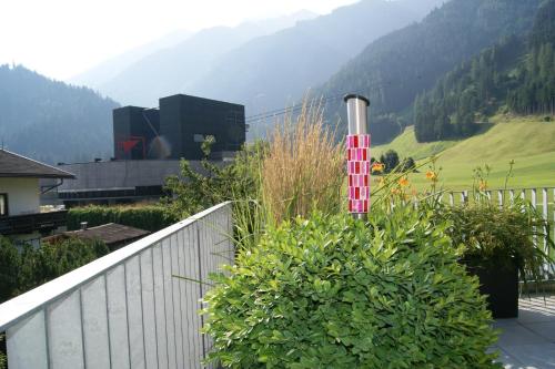 a white fence with a bush next to a plant at Apart Mountain Lodge Mayrhofen in Mayrhofen