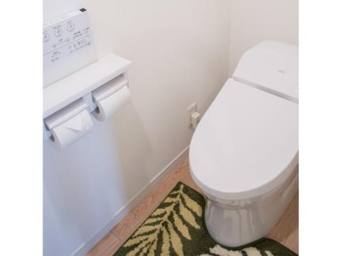 a bathroom with a white toilet and a green rug at Orizon - Vacation STAY 21783v in Minamiboso