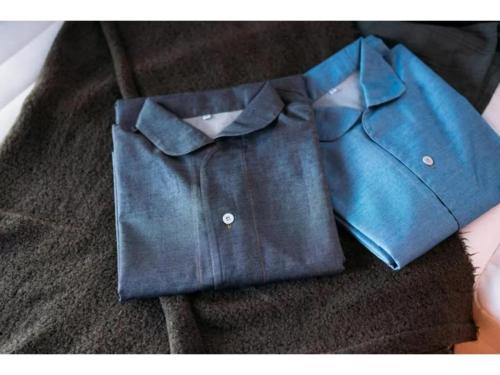 a blue shirt with a bow tie on a sweater at gate nagasaki stay&green - Vacation STAY 27220v in Nagasaki