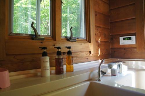 a kitchen counter with a sink and a window at HARUNA LODGE - Vacation STAY 12175 in Nasu