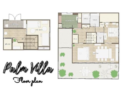 a floor plan of a modern house with a white at Palm Villa - Vacation STAY 12202 in Takamatsu
