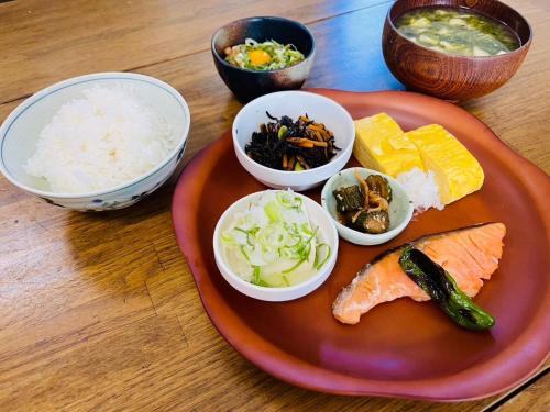 a plate of food with sushi and other foods on a table at base sanablend - Vacation STAY 37411v in Kyotango