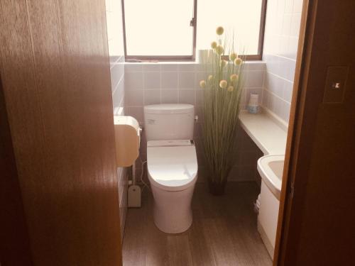a small bathroom with a toilet and a sink at Shima no Yado 〜KON〜 - Vacation STAY 67964v in Oshima