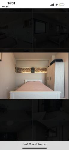 two pictures of a small room with a bed at Art residence villa in Bar