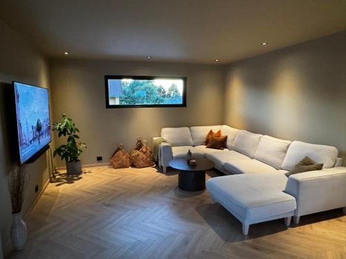 TV a/nebo společenská místnost v ubytování Stort og stilfult hjem med attraktiv beliggenhet