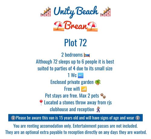 Gallery image of Cosy and Central - 72 Unity Beach Holiday Resort Unity Brean 6 birth Centrally Located - 2 Pets Stay free in Brean