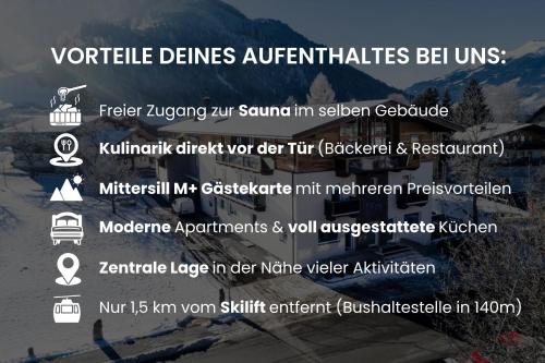 ein Screenshot einer Website mit einer Liste von Sehenswürdigkeiten in der Unterkunft Ours Living Kitzsteinhorn Gletscher - inkl Sauna in Hollersbach im Pinzgau