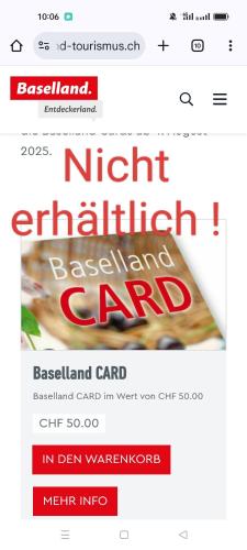 a page of a website with a picture of a sandwich at Freude Unterkunft Basel in Allschwil