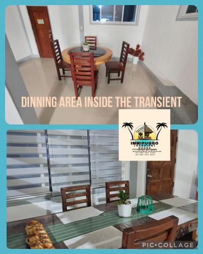 a picture of a dining area with a table and chairs at Immipuggo Transient House in Dipaculao