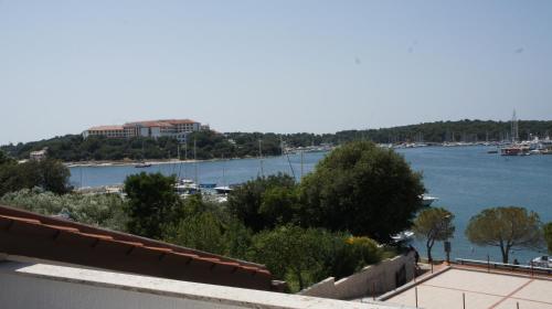 a view of a body of water from a building at Suran Apartments in Pula