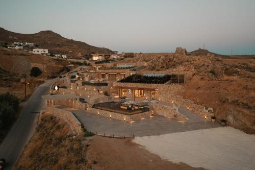an aerial view of a house on a hill at GkF Luxury Villas in Naxos Chora