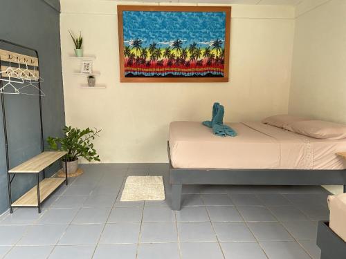 Postel nebo postele na pokoji v ubytování Rooms & Pool Macaws