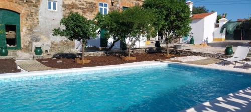a large swimming pool in front of a house at Cantinho de Terena - Cheiros Da Terra in Terena