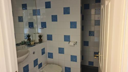 a bathroom with a toilet and a sink at The Grapes Pub in Southampton
