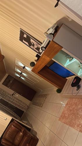an overhead view of a living room with a counter top at Tubize in Tubize