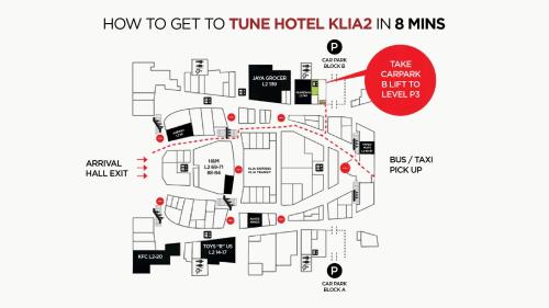 a floor plan of the hotel kiya niwas at Tune Hotel KLIA-KLIA2, Airport Transit Hotel in Sepang