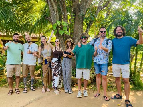 a group of people posing for a picture at Sigiriya Ranasinghe Nature Villa & Cabana in Sigiriya