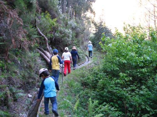 a group of people walking down a trail at Casa da Cerejinha in Góis
