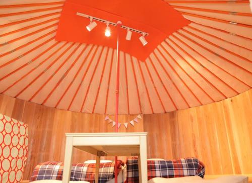a mirror in a room with a large ceiling at Glamping nijo in Itoshima - Vacation STAY 71943v in Itoshima