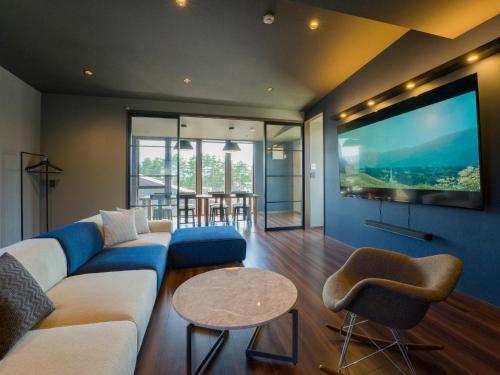 Khu vực ghế ngồi tại Rakuten STAY VILLA Yatsugatake - 105 Stylish Design -