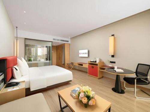 Coin salon dans l'établissement Echeng Hotel Liuzhou Central Plaza Pedestrian Street