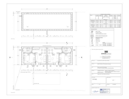 a plan of a building with drawings and formulas at NIAMA Luxury apartments Nafplio in Nafplio