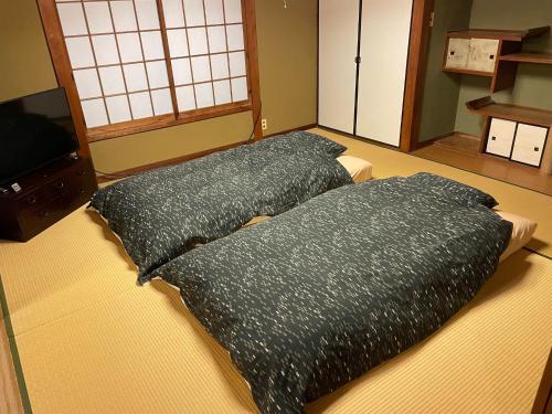 two pillows sitting on the floor in a room at Shimanoyado Kon Bettei -En- - Vacation STAY 64087v in Oshima