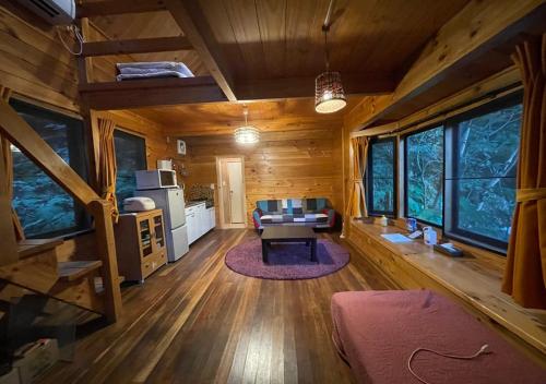 an overhead view of a living room in a tree house at NAKADAKI ART VILLAGE - Vacation STAY 41947v in Shiigi