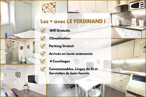 a collage of photos of a kitchen at Le Ferdinand I - Cosy & Central in Roanne