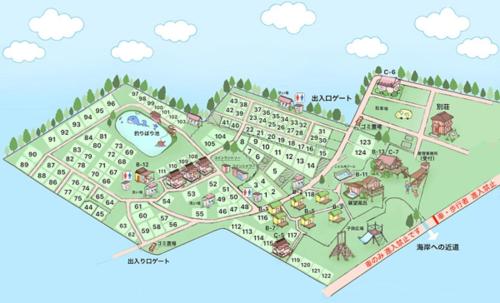 a map of the resort at Hasaki Seaside Campsite - Vacation STAY 51116v in Shari