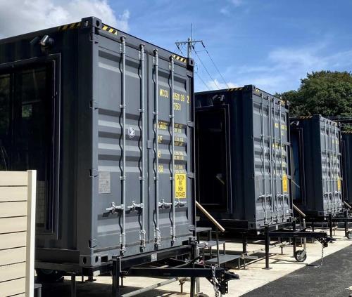 a row of train cars parked next to each other at SHONAN BASE - Vacation STAY 23272v in Abiko