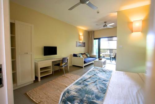 Ένα ή περισσότερα κρεβάτια σε δωμάτιο στο Studio Cosy - à deux pas de la plage