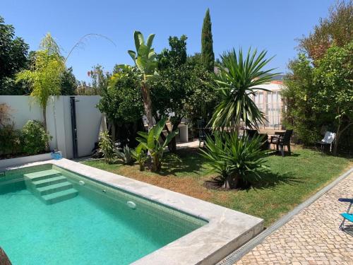 a swimming pool in a yard with plants at Vila Nogueira De Azeitao - Amaral's Guest Houses in Villa Nogueira