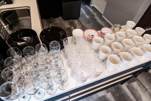 a counter with glasses and other items on it at S9W13 LABOINN - Vacation STAY 06250v in Sapporo
